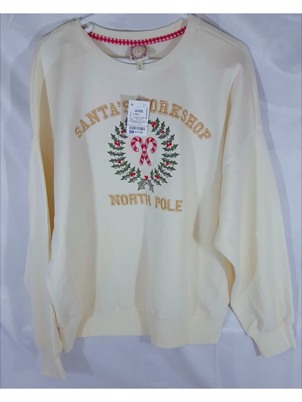 SANTA'S Workshop North POLE Tru Self Sz XL Long Sleeve Shoulder Strap Sweatshirt